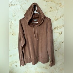 Bass Pro Natural Reflections Waffle Knit Hoodie Rust Pullover Large EUC